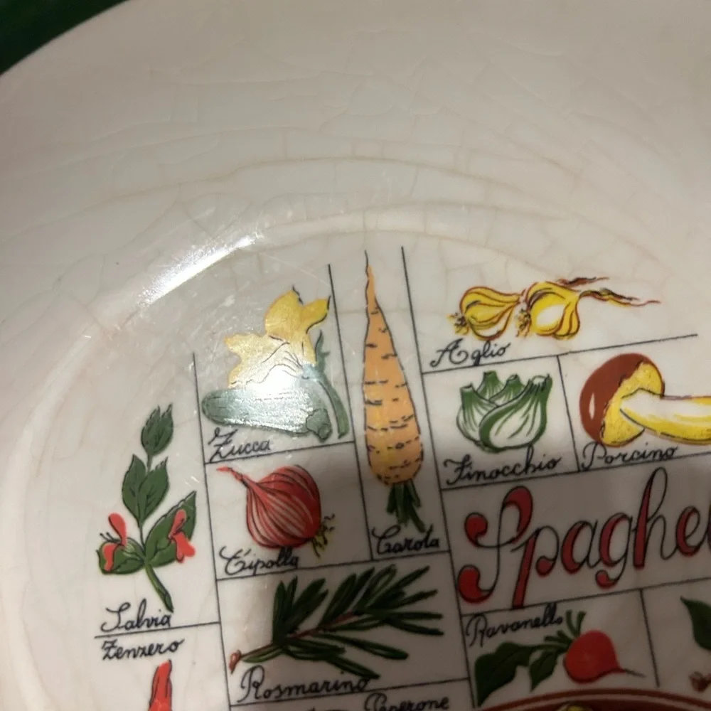 50%offw❤️ Tre Ci, 3 PastaServing Bowl.Made in Italy Sicilia Crazing glaze. Rack